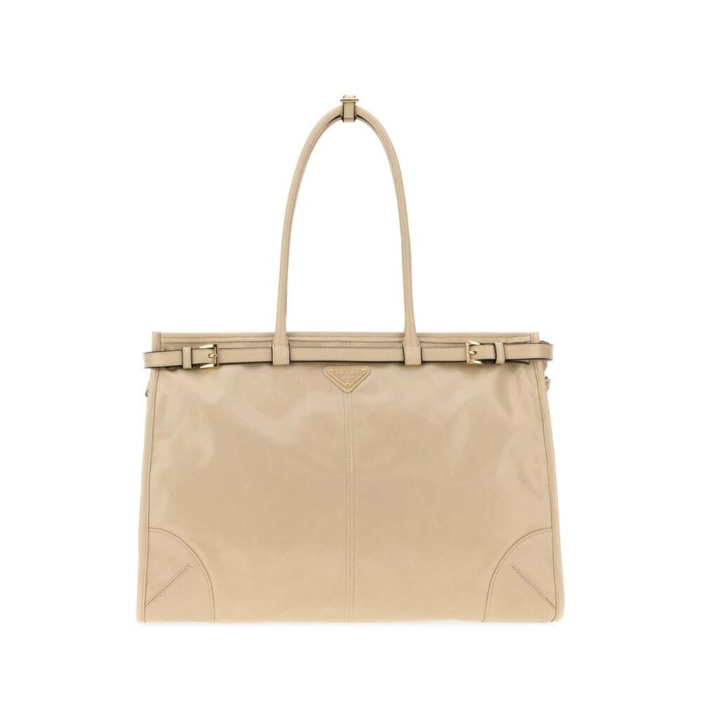 Prada Women Sand Leather Shoulder Bag